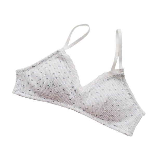 Lace Bralette Women Wireless Bralettes Padded Push Up Bralette V Neck Large Breast Minimizer Comfortable Everyday Bra White L