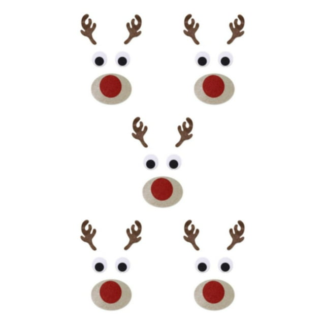 ZheElen Cute Easy To Apply Remove Christmas Window Stickers Wide Application Door Decal Elk head 5Set
