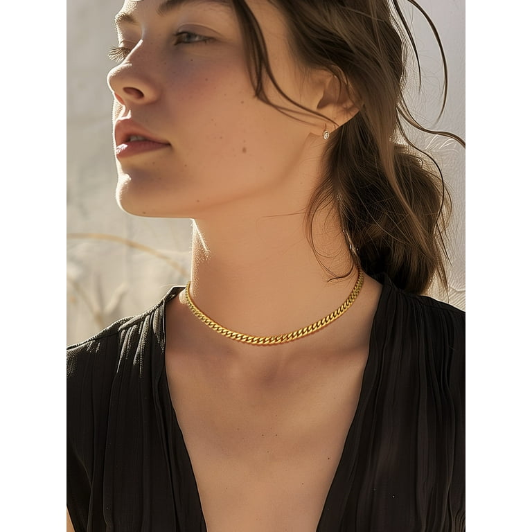 ChainsProMax Cuban Link Chain 22inch Stainless Steel Mens Gold