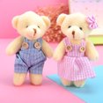 thumbnail image 2 of Couple Bear Plush Doll Toy Mini Teddy Bear Keychain Cute Stuffed Animals Doll Keychain Bag Pendant Party Wedding Decoration Gift, 2 of 5