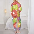 thumbnail image 3 of Pajama Sets for Women 2 Pcs, colorful Lemon Button Down Long Sleeve Sleepwear Lounge PJ Sets, 3 of 6