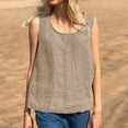 thumbnail image 2 of T Shirts For Women Womens Tops Summer Cotton Lnen Sleeveless Shirt Loose Casual Tanks & Camis, 2 of 5