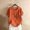 Orange, variant on QHWAUAKFBN T Shirts For Women Trendy Loose Fit Plus Size Cotton Linen Loose Tunic Breathable & Comfortable Boho Blouse Tshirts Top