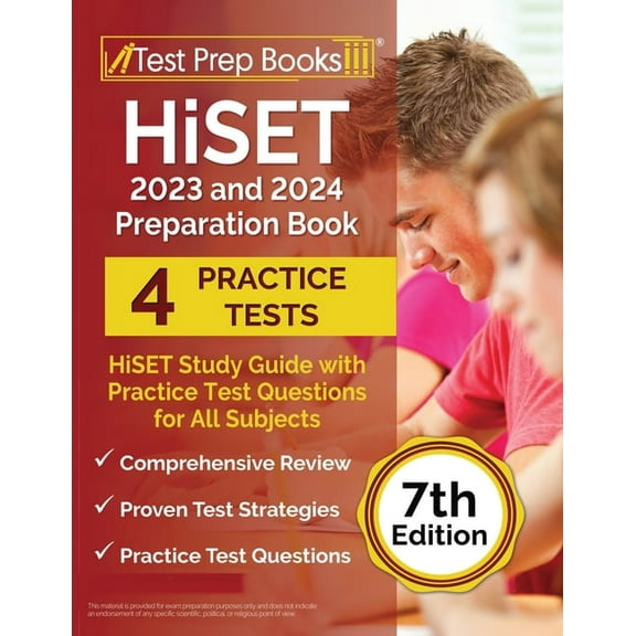 HiSET 2023 and 2024 Preparation Book: HiSET Study Guide with Practice Test Questions for All Subjects [7th Edition], (Paperback)