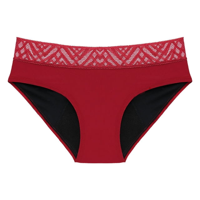 WZXFASHION Culottes Taille Haute Anti-Fuites sous-Vêtements pour Femmes Anti-Fuites Coton Nuit Culottes Menstruelles Culottes Culottes pour Femmes Rouge P