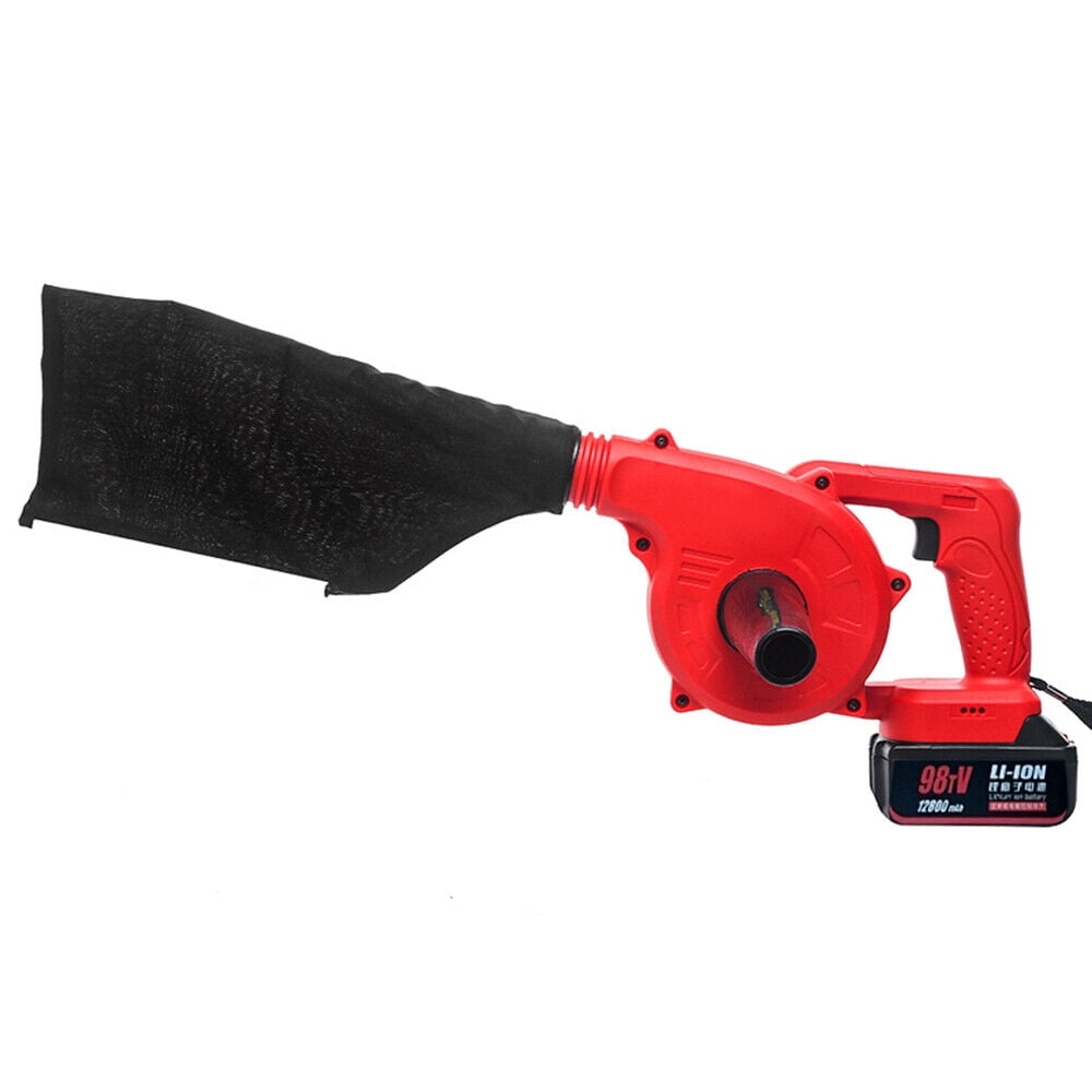 Portable Cordless Blower Handheld High Speed Leaf Blower Cordless with Battery And Charger 20v/12800mah also for Car (Red)