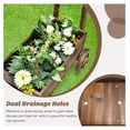 thumbnail image 6 of Exlonjet Wagon Flower Planter Cart, 4-Wheel Wood Garden Wagon Decor with 2 Drainage Holes, Movable Flowerpot Holder Stand, Indoor Outdoor Raised Plant Bed, 6 of 9