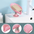 thumbnail image 3 of Jabonera en forma de hoja ABS Autodrenante Creatividad Caja de jabón con ventosa para ducha Baño Bañera Esponja Cepillo para fregar (Rosa) 4 piezas Afortunado Sencillez, 3 of 5