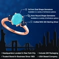 thumbnail image 2 of Gem Stone King 18K Rose Gold Plated Silver Green Turquoise and Blue Sapphire Engagement Ring for Women | 2.20 Cttw | Oval 9X7MM | Gemstone Birthstone | Size 9, 2 of 6