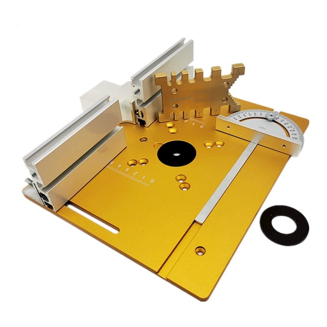 Upgrade Aluminium Router Table Insert Plate W/ Miter Gauge and Tenon Gauge and Fence for WorkBenches Wood Router Trimmer ,Accurate Measurement