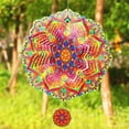 thumbnail image 5 of Mandala Wind Spinner Metal 3D Rotating Windchimes Luxury Art Garden Hanging Outdoor Decoration, 5 of 7