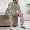 thumbnail image 7 of Sigee Sketch Squirrels Linen for Pajamas for Men Two-piece Men's Sleepwear Long-Sleeved Pjs Sets-, 7 of 7