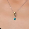 thumbnail image 3 of 925 Silver and 10K Yellow Gold London Blue Topaz and White Lab Grown Diamond Pendant Necklace for Women | 0.58 Cttw | Gemstone November Birthstone | Heart Shape 5MM | With 18 inch Chain, 3 of 6