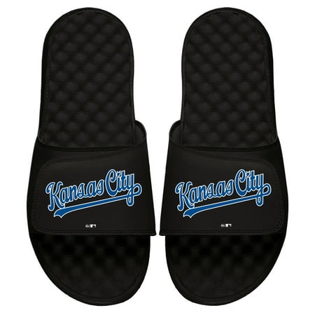 

Men s ISlide Black Kansas City Royals Cooperstown Cursive Logo Slide Sandals