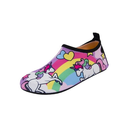 

Woobling Children Water Shoes Slip On Aqua Socks Quick Dry Beach Shoe Summer Flats Anti-Slip Barefoot Athletic Unicorn 8C-9C