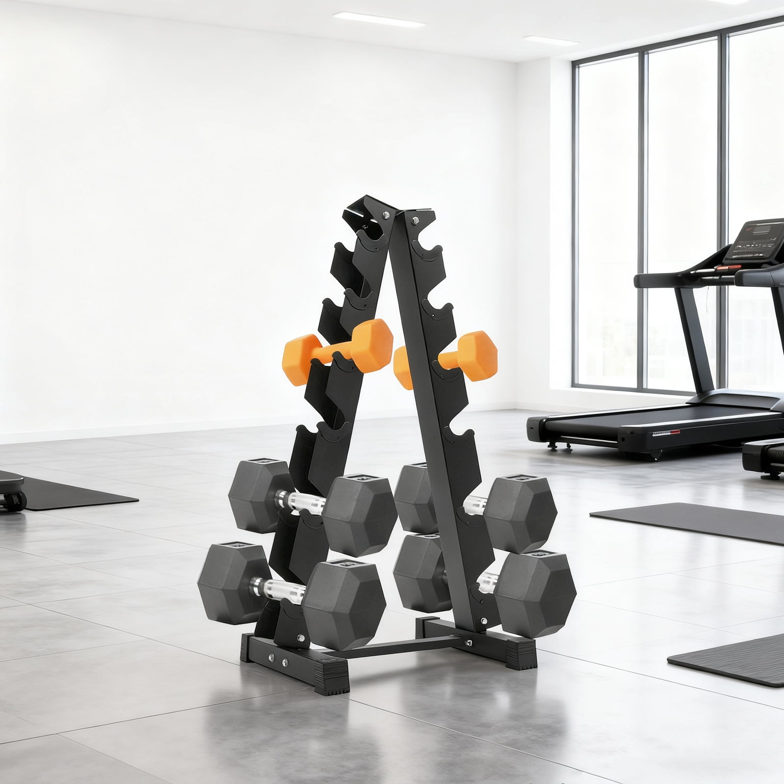 Miumaeov 6-Tier Dumbbell Weight Rack,A-Frame Design,Home Gym Storage Racks,Strength Training Dumbbell Rack Stand Only,40" H,660 lbs Capacity