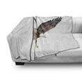 thumbnail image 3 of Eagle Soft Flannel Fleece Throw Blanket, Image of a Hunter Flying Looking for Prey Predator Scenes from Nature, Cozy Plush for Indoor and Outdoor Use, 60" x 80", Cream Dark Brown Yellow, by Ambesonne, 3 of 6
