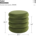 thumbnail image 3 of Flouki 20.1'' Storage Ottoman Round, Velvet Pouf Ottoman Foot Rest with Removable Lid, Modern Green Vanity Stool Seating for Girls Women, Foot Stool for Living Room, 3 of 7