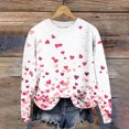 thumbnail image 5 of TKLPEHG Womens Valentines Day Sweatshirt Crewneck Sweatshirt Long Sleeve Casual Dressy Lightweight Heart Print Graphic Tops Loose Pullover (White,XL), 5 of 6