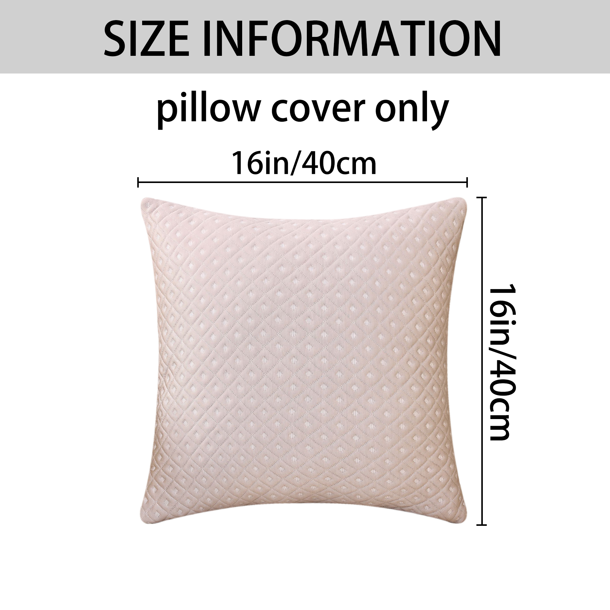 Unique Bargains Set of 2 Soft Modern Geometric Pillow Cushion Cases Beige 16" x 16"