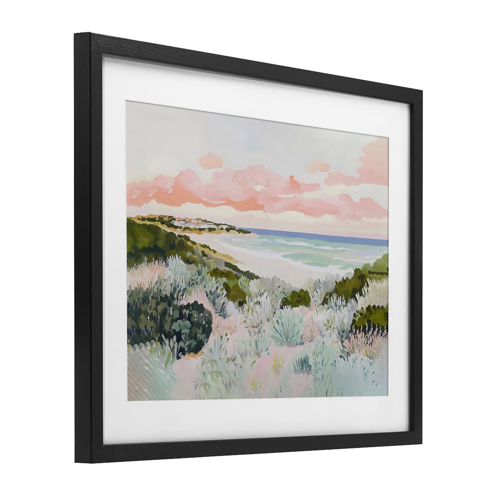 Stupell Industries Beach Grasses & Pastel Skies Black Framed Print Under Glass, design by The Prints Vibe