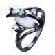 thumbnail image 1 of Anillo de oro negro con ópalo marqués ovalado en forma de S y circonita blanca, 1 of 5