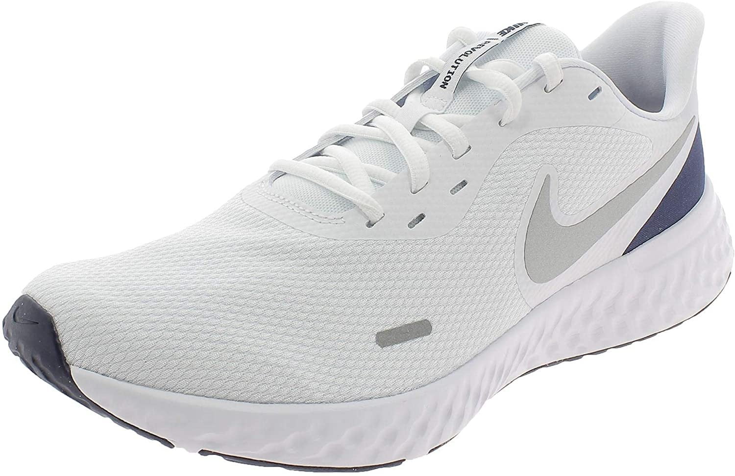 Nike Men's Revolution 5 Running Shoe, BQ3204-102 (White/Silver, 9 M US) - Walmart.com