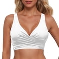 thumbnail image 3 of MKLEKYY Trajes De Baño Mujer 2 Piezas Women Lace Up Swimwear Tops Underwire Full Coverage Bikini Top Push Up Swim Crop Top Tie Back Bathing Suit Tops, 3 of 5