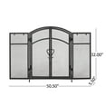 thumbnail image 5 of Christopher Knight Home Darlene Modern Iron Folding Fireplace Screen with Door and Tools, Matte Black, 5 of 7