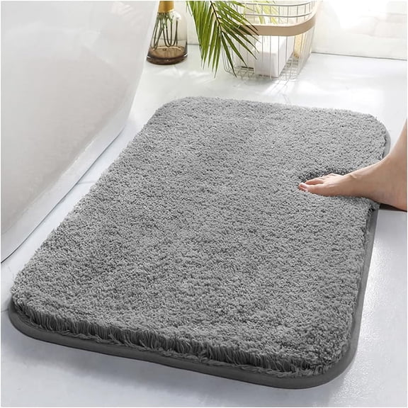 Extra Thick Non Slip Bathroom Rug Shaggy Soft Bath Mat Plush Microfiber Absorbent Water for Shower Tub Machine Washable (16x24 Inches)