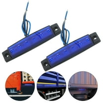 MLINS 2 Pcs 6 LED 12V Trailer Trunk Tail Light Replacement Led Trailer Taillight Turn Signal Brake Marker Tail LED Light (Blue)