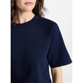 thumbnail image 4 of Time and Tru Women's Boxy Sweatshirt with Short Sleeves, Size XS-XXXL, 4 of 5