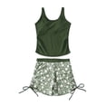 thumbnail image 2 of SHenli Girls Swimsuit Toddler Girl Bathing Suit Girls Two Piece Swimwear Cute Ruffle Tankini and Swim Shorts UPF 50 Sun Swim for Toddler Kids Beach Pool Green 9-10 Years, 2 of 4