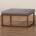 thumbnail image 6 of Baxton Studio Alvere Modern and Contemporary Gray Fabric Upholstered Walnut Finished Cocktail Ottoman, 6 of 6