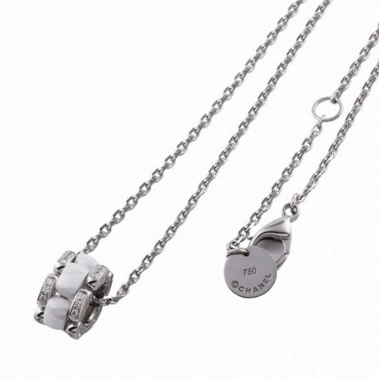 Pre-owned Chanel Ultra Collection Necklace/Pendant K18wg White Gold Ceramic used (Good), Adult Unisex, Size: One size, Grey Type
