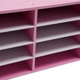 thumbnail image 4 of 12 Compartments Literature Organizer, Countertop Mail Sorter Organizer, Office Classroom Mailbox, Bill Paper Organizer Cabinet for Home, Library, Craft Room (Pink), 4 of 14