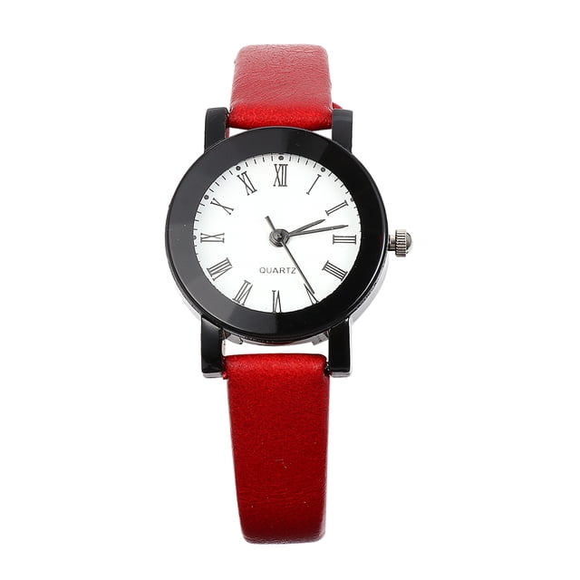 Reloj de señora con correa de cuero para mujer, reloj de pulsera de cuarzo de moda para mujer