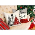 thumbnail image 3 of Christmas Pillow Covers 16x16 Set of 4 Farmhouse Xmas Decorations Farm Trees Floral Mason Jar Winter Holiday Decor Throw Cushion Case for Home Couch S23C22-16, 3 of 4