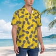 thumbnail image 5 of Daiia Summer Pineapple Hawaiian Shirt for Men Gentle Cotton Regular Short Sleeve Casual-Large, 5 of 9