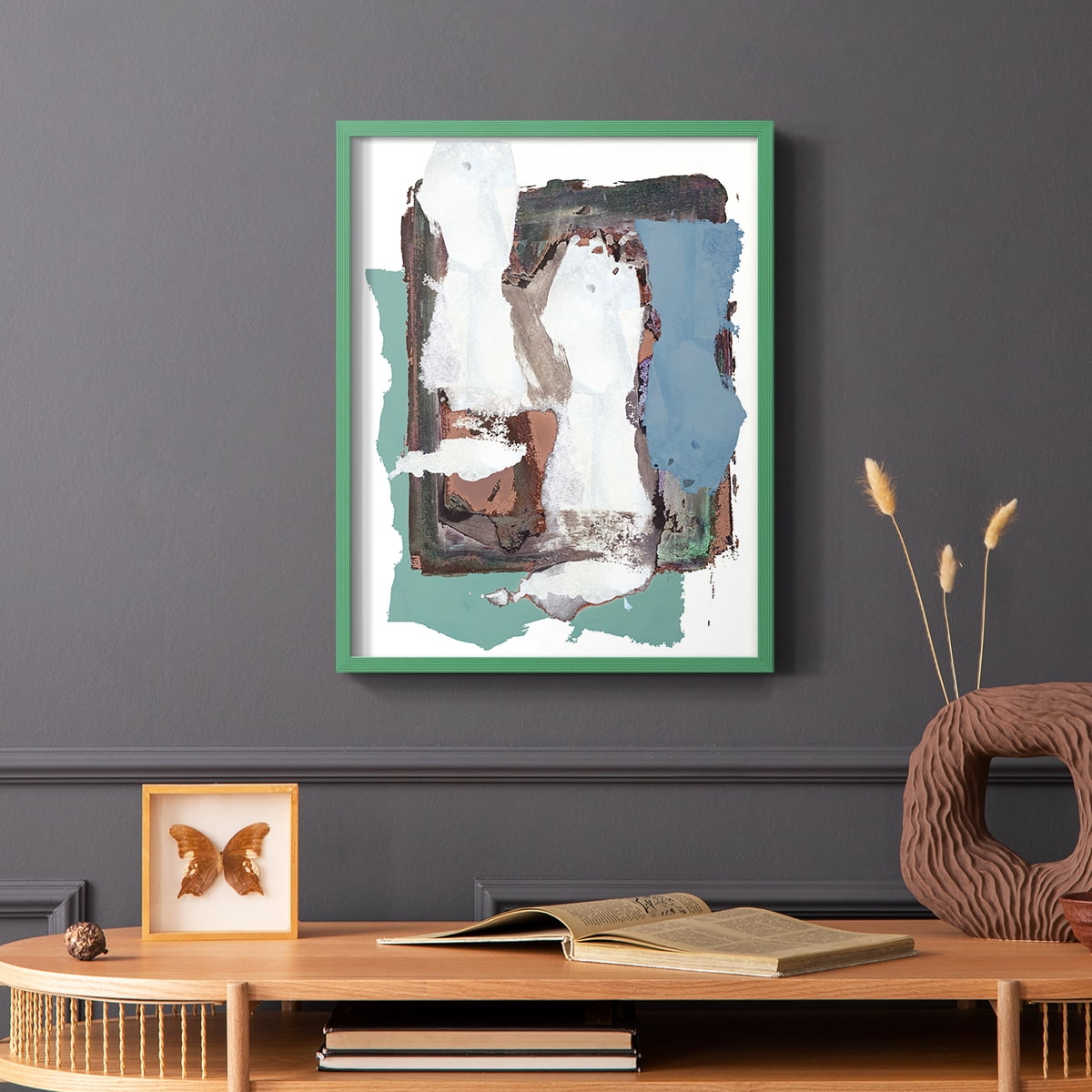 Brights Soft Wash I Framed Print in Green Solid Wood Framed Print No Nail Hanging