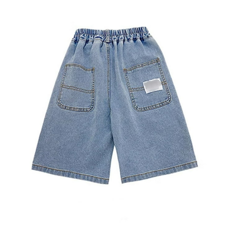 Baggy Jorts Boy 13-14 Years Boys' Hop Denim Shorts Loose Fit Baggy