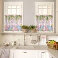 thumbnail image 4 of Kitchen Curtains Set, Spring Easter Kitchen Curtains and Valances Set, Pink Plaid Floral Botanical Easter Eggs Rod Pocket Tier Curtains 24 Inch Length for Cafe/Bedroom Windows, 4 of 6