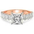 thumbnail image 3 of 5 Carat IGI Certified Princess Shape Lab Grown Diamond Engagement Ring | 14K Rose Gold |Danica Side Oval Diamond Eternity Diamond Ring | FG-VS1-VS2 Quality Friendly Diamonds, 3 of 4