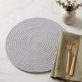thumbnail image 2 of Unique Bargains Placemats Set of 4 Cotton Round Placemats for Dining Table Light Gray, 2 of 7