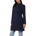thumbnail image 4 of INSPIRE CHIC Stand Collar Coat for Women's Long Sleeve Winter Outerwear XL Dark Blue, 4 of 6
