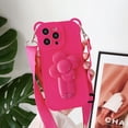 thumbnail image 2 of for iPhone 14 Pro Max Case Silicone Stand Case Flower Kickstand Holder Invisible Platin Bracket Soft Cute Bear Luxury Bumper Fashion Protection Shockproof Case for Women Girls Rose, 2 of 8