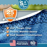 SmartLine 21' Round Boulder Swirl Overlap Above Ground Swimming Pool Liner, 54 Height, 25 Gauge
