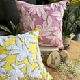 thumbnail image 5 of Decorative Pillow Covers, Pink Shams, Ribbon Leaf Tropical Theme Pillow Shams, 24x24 inch (60x60 cm) Pillow Sham, Square Silk Pillow Shams, Modern Pillow Shams, Floral - Leafy Pink, 5 of 10
