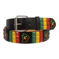 thumbnail image 2 of Snap On Punk Rock Star Pyramid Studded Checker Board Leather Belt, 2 of 3