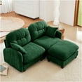 thumbnail image 2 of JERFIT Green Chenille L-Shaped Sectional Sofa with Ottoman, Modern Cloud Couch for Living Room, Tufted Back, High-Density Foam, Ergonomic Design, 2 of 10